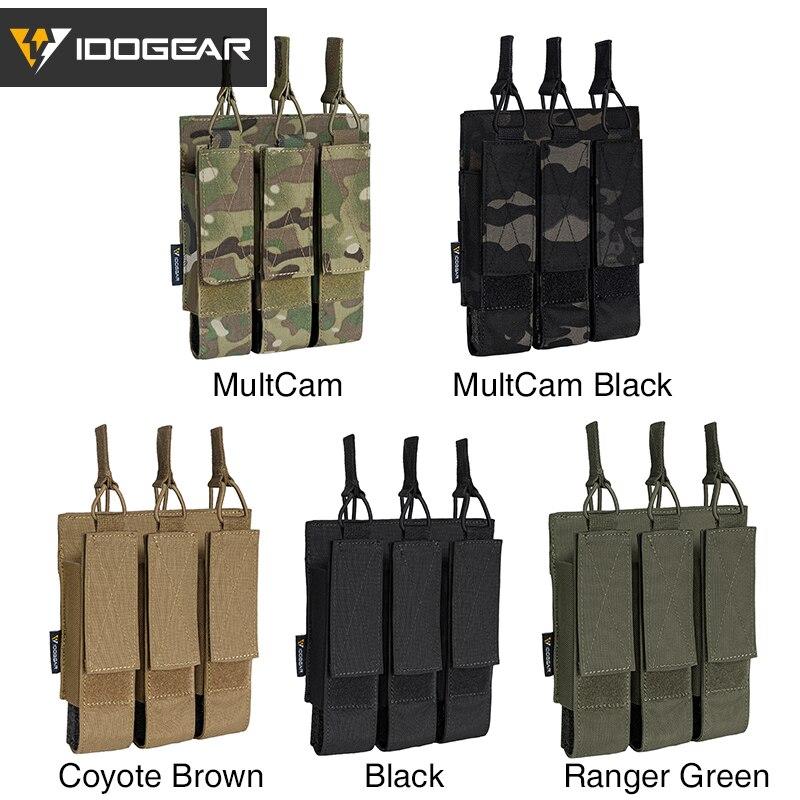 Tactical Triple Magazine Pouch Mag Carrier MOLLE for Submachine Open