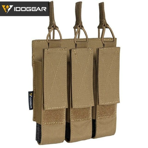 Tactical Triple Magazine Pouch Mag Carrier MOLLE for Submachine Open