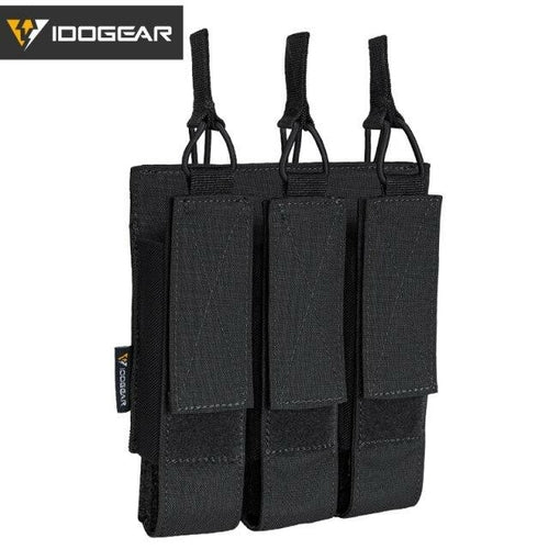 Tactical Triple Magazine Pouch Mag Carrier MOLLE for Submachine Open