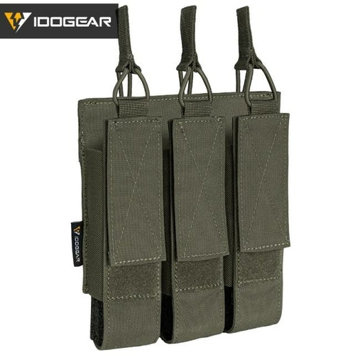 Tactical Triple Magazine Pouch Mag Carrier MOLLE for Submachine Open