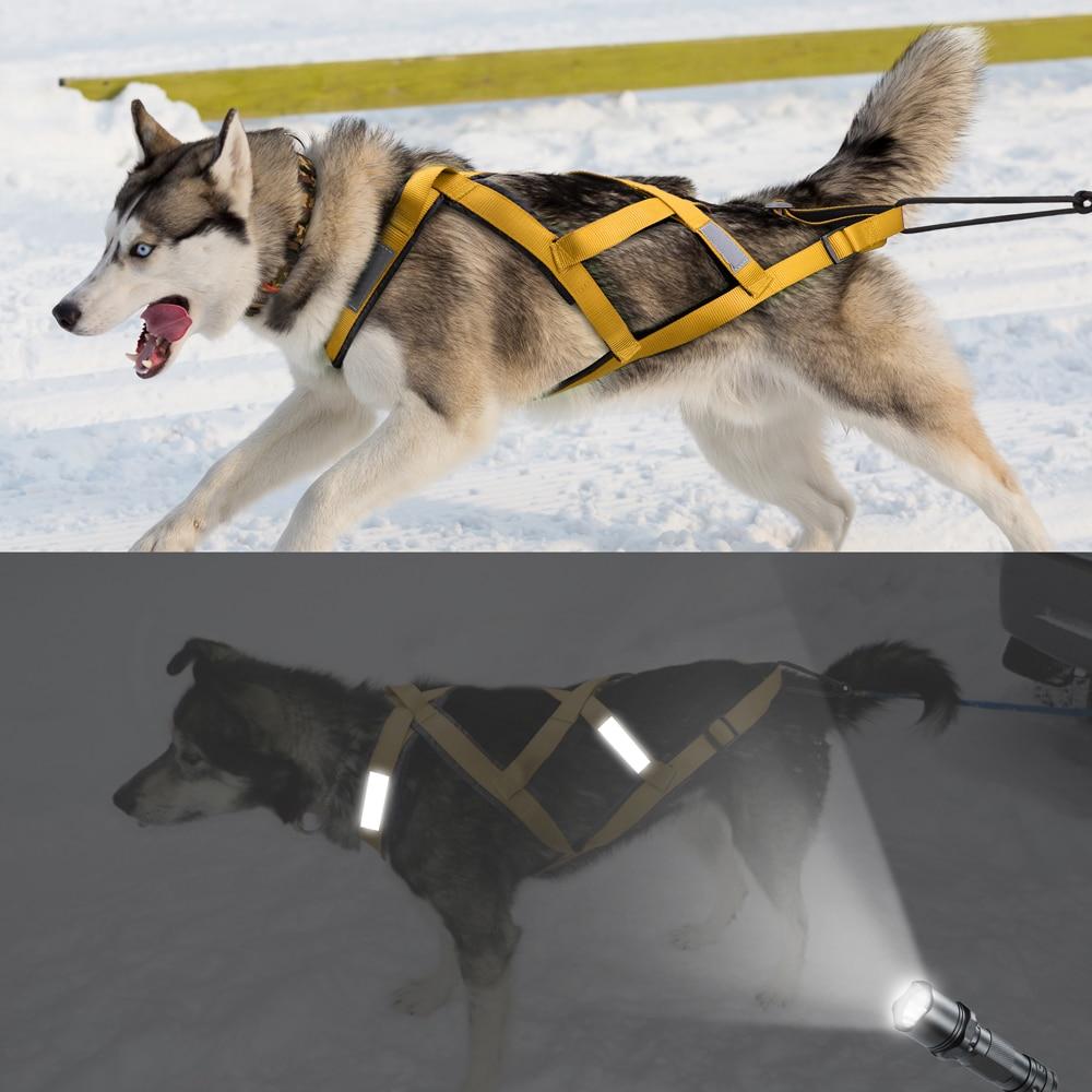 Waterproof Dog Sledding Harness Reflective Pet Sledding Skijoring