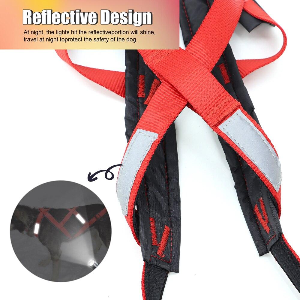 Waterproof Dog Sledding Harness Reflective Pet Sledding Skijoring