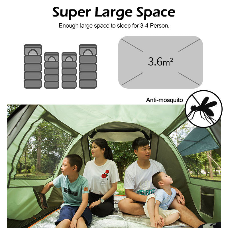 Large Capacity 4 to 5 Persons Automatic Pop Up Camping Tent - Sportkyu