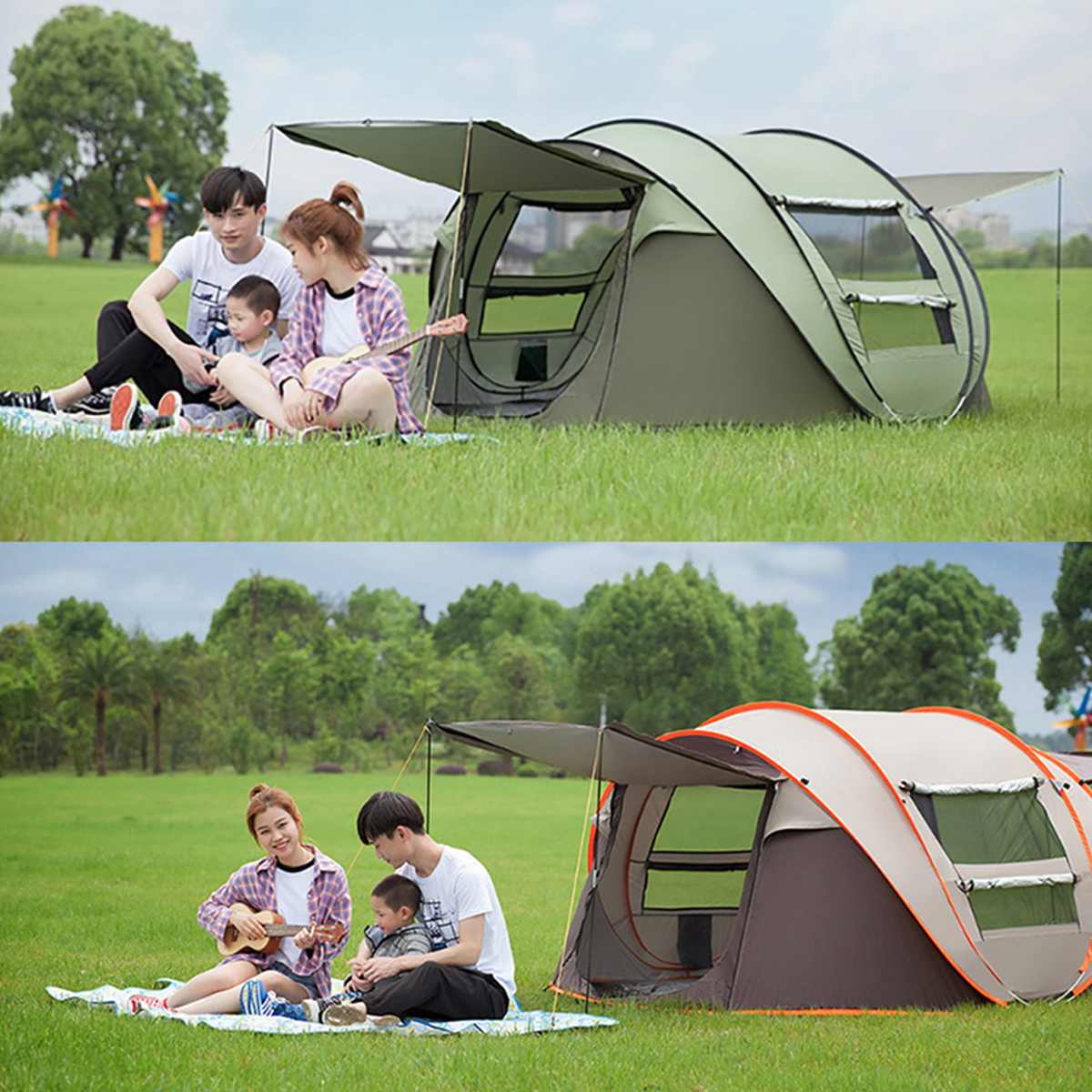 Large Capacity 4 to 5 Persons Automatic Pop Up Camping Tent - Sportkyu