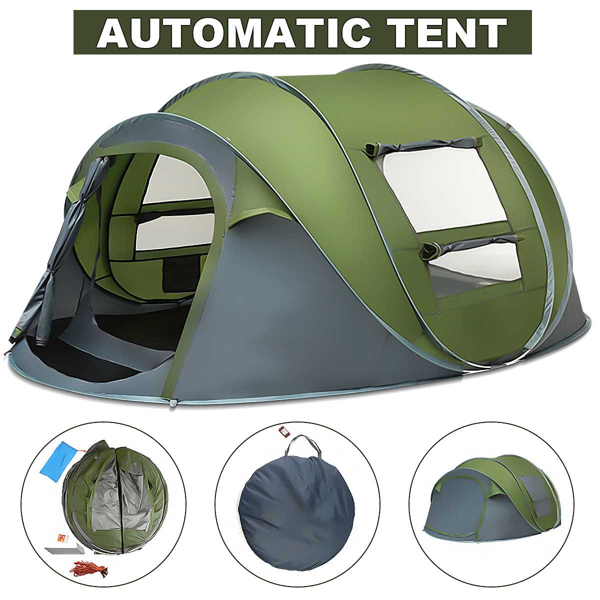Large Capacity 4 to 5 Persons Automatic Pop Up Camping Tent - Sportkyu