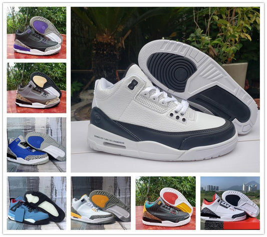 newest new arrival jumpman 3 3s fragment men basketball shoes Black