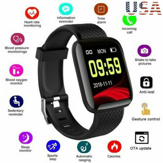 Smart watch heart rate blood pressure waterproof smart sports watch