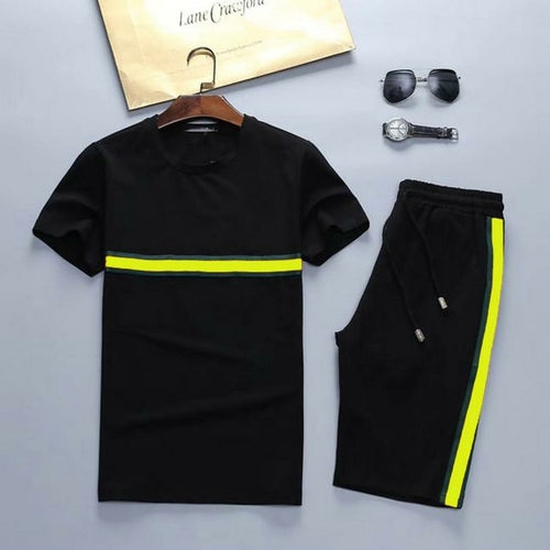 Summer Sport Men Tracksuits T Shirts+Pants Running Shorts Sets Clothes