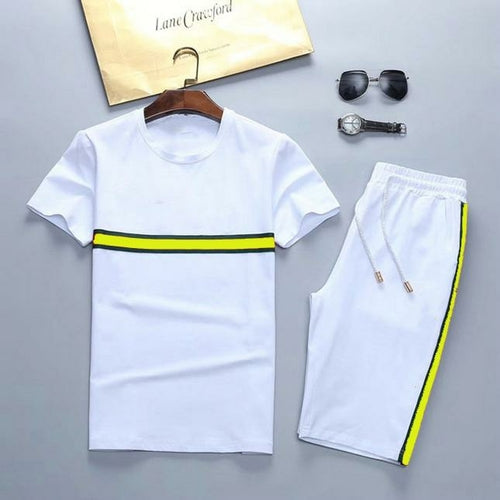 Summer Sport Men Tracksuits T Shirts+Pants Running Shorts Sets Clothes