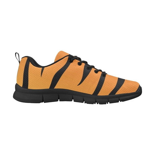 Sneakers For Women, Orange And Black Tiger Striped - Running Shoes