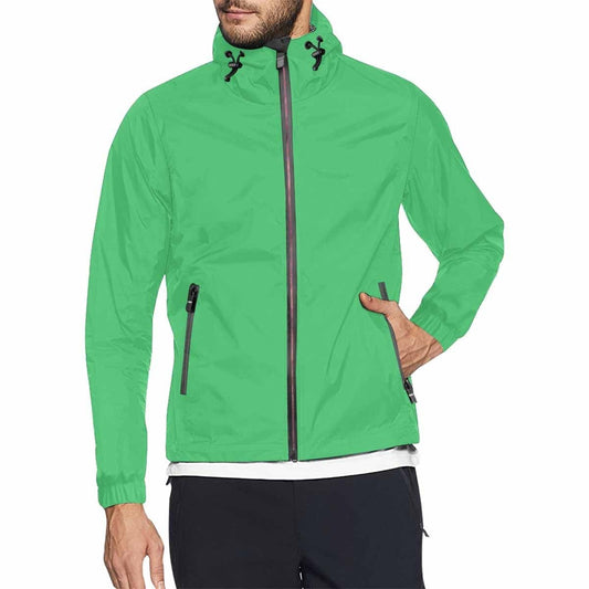 Emerald Green Hooded Windbreaker Jacket - Men / Women