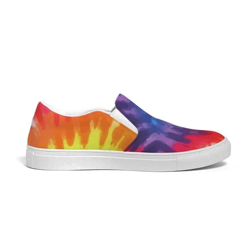 Mens Sneakers - Low Top Sports Shoes / Rainbow Tie-dye Print - S705