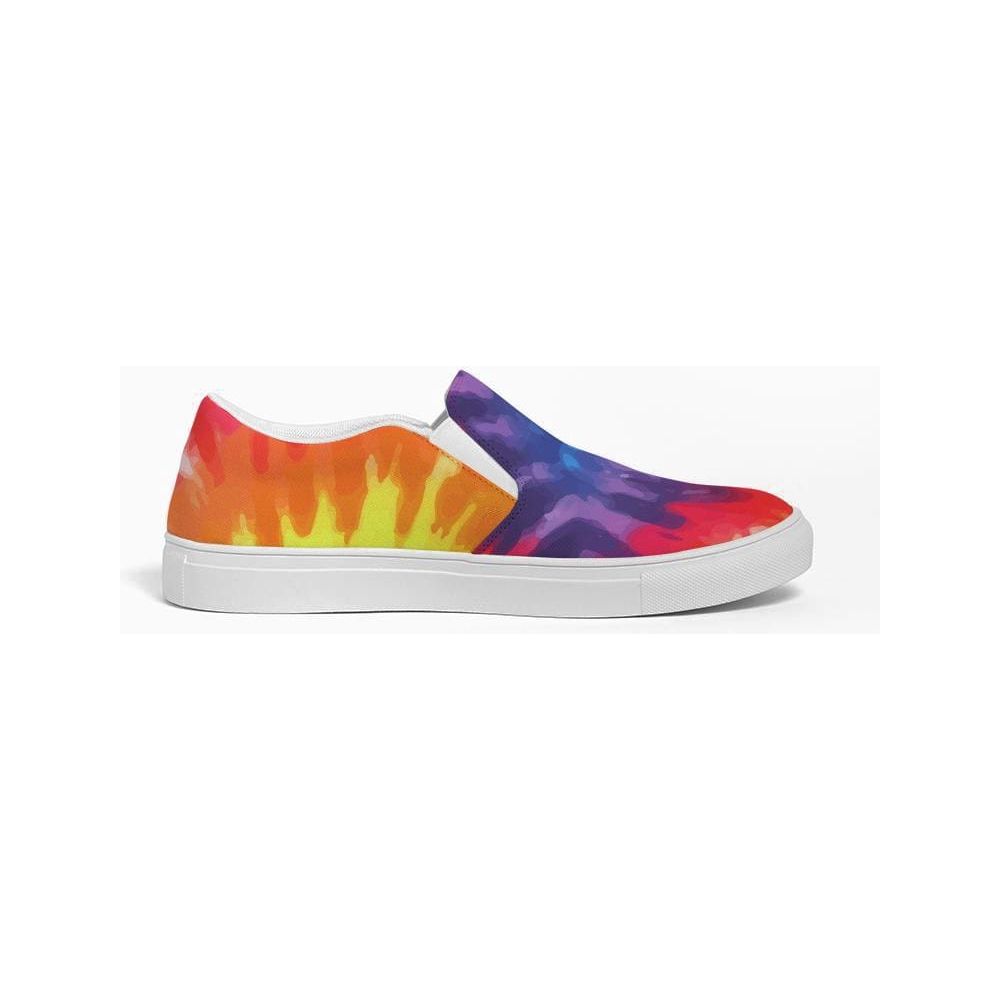 Mens Sneakers - Low Top Sports Shoes / Rainbow Tie-dye Print - S705