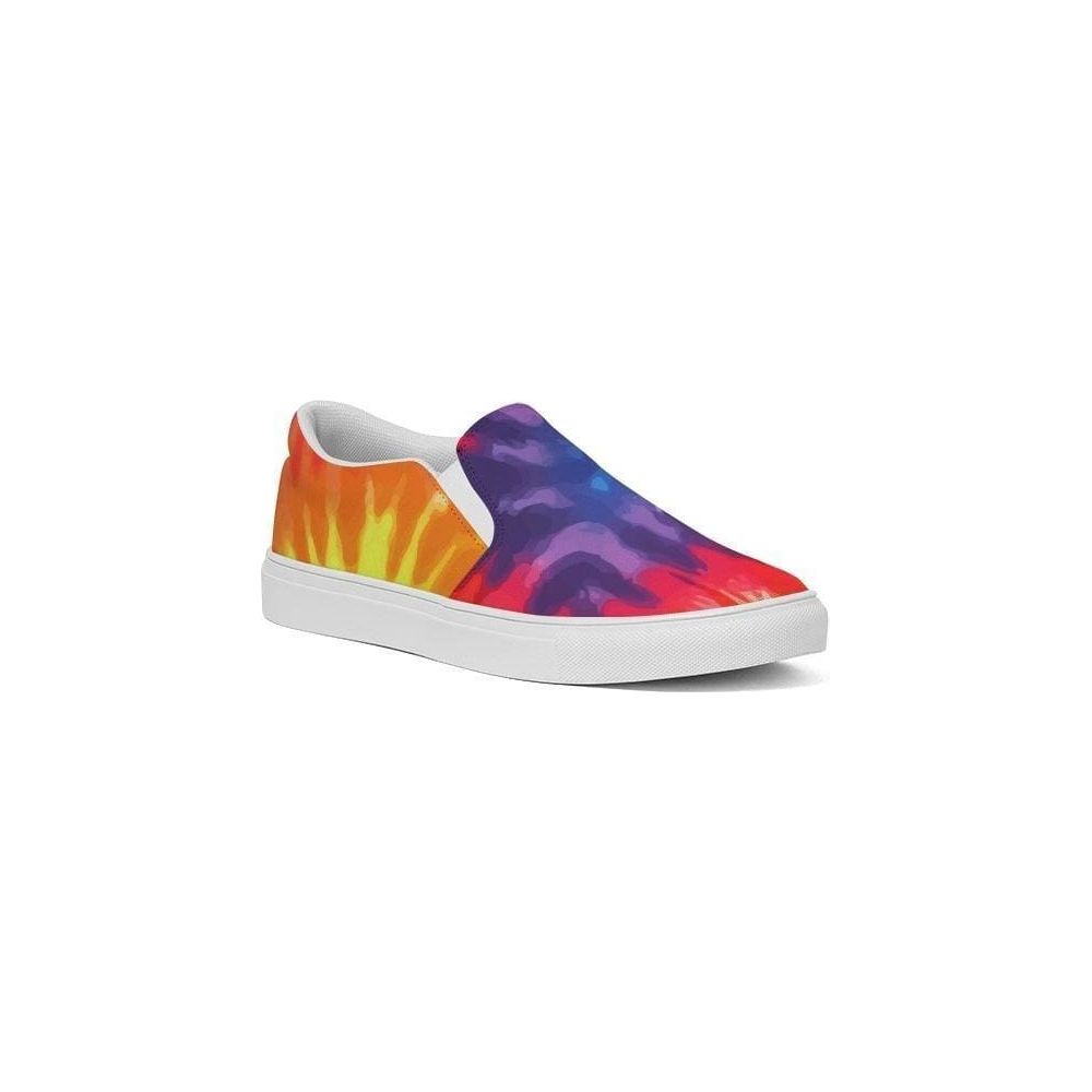 Mens Sneakers - Low Top Sports Shoes / Rainbow Tie-dye Print - S705