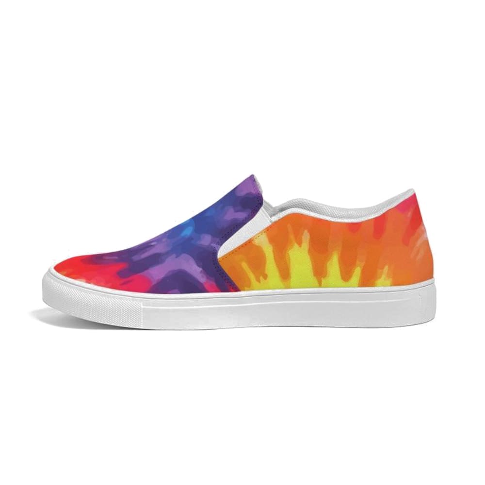 Mens Sneakers - Low Top Sports Shoes / Rainbow Tie-dye Print - S705