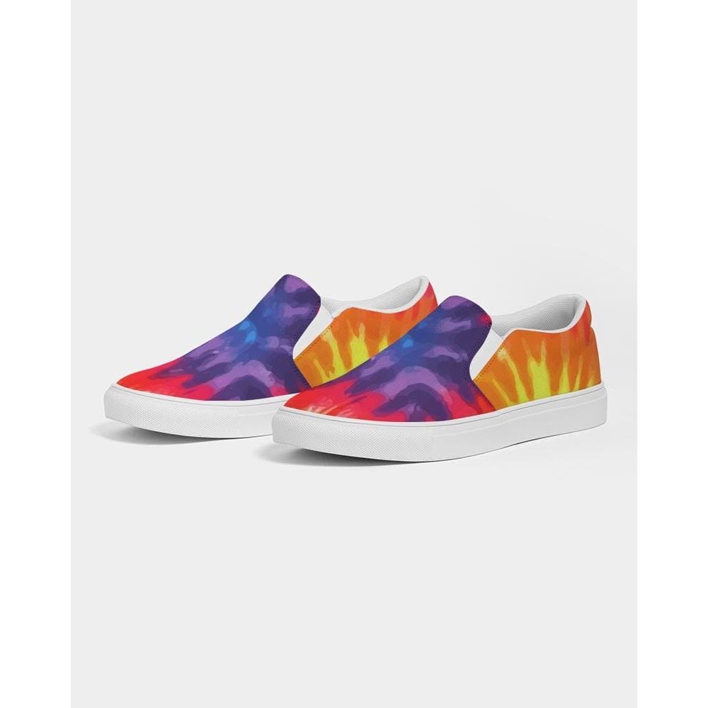 Mens Sneakers - Low Top Sports Shoes / Rainbow Tie-dye Print - S705