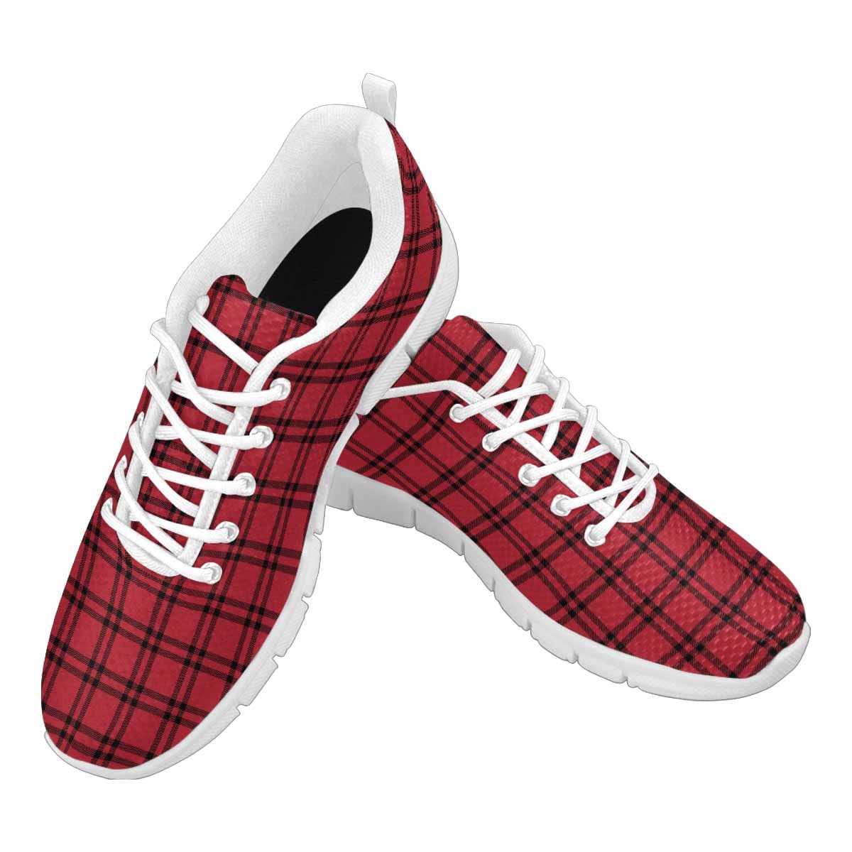 Sneakers voor heren, buffelruit rood en zwart - hardloopschoenen Dg843