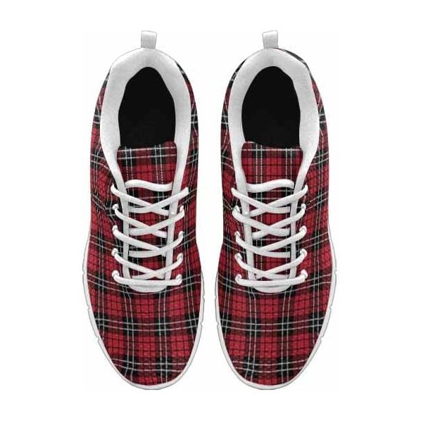 Sneakers For Men, Buffalo Plaid Red And Black - Running Shoes Dg851