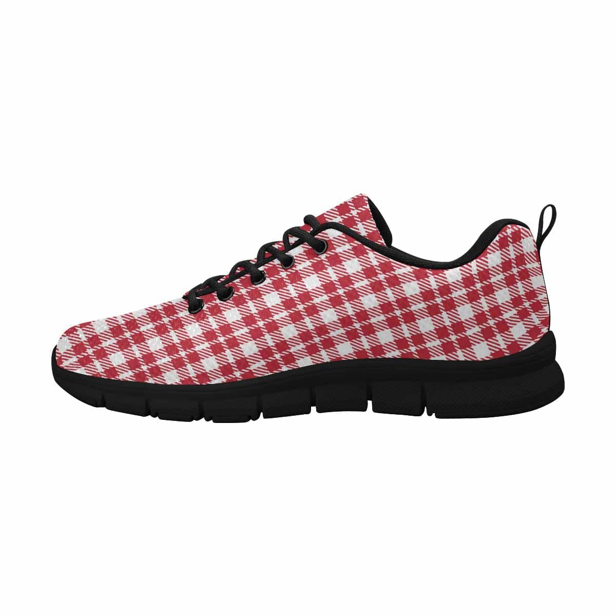 Sneakers For Men, Buffalo Plaid Red And White - Running Shoes Dg860