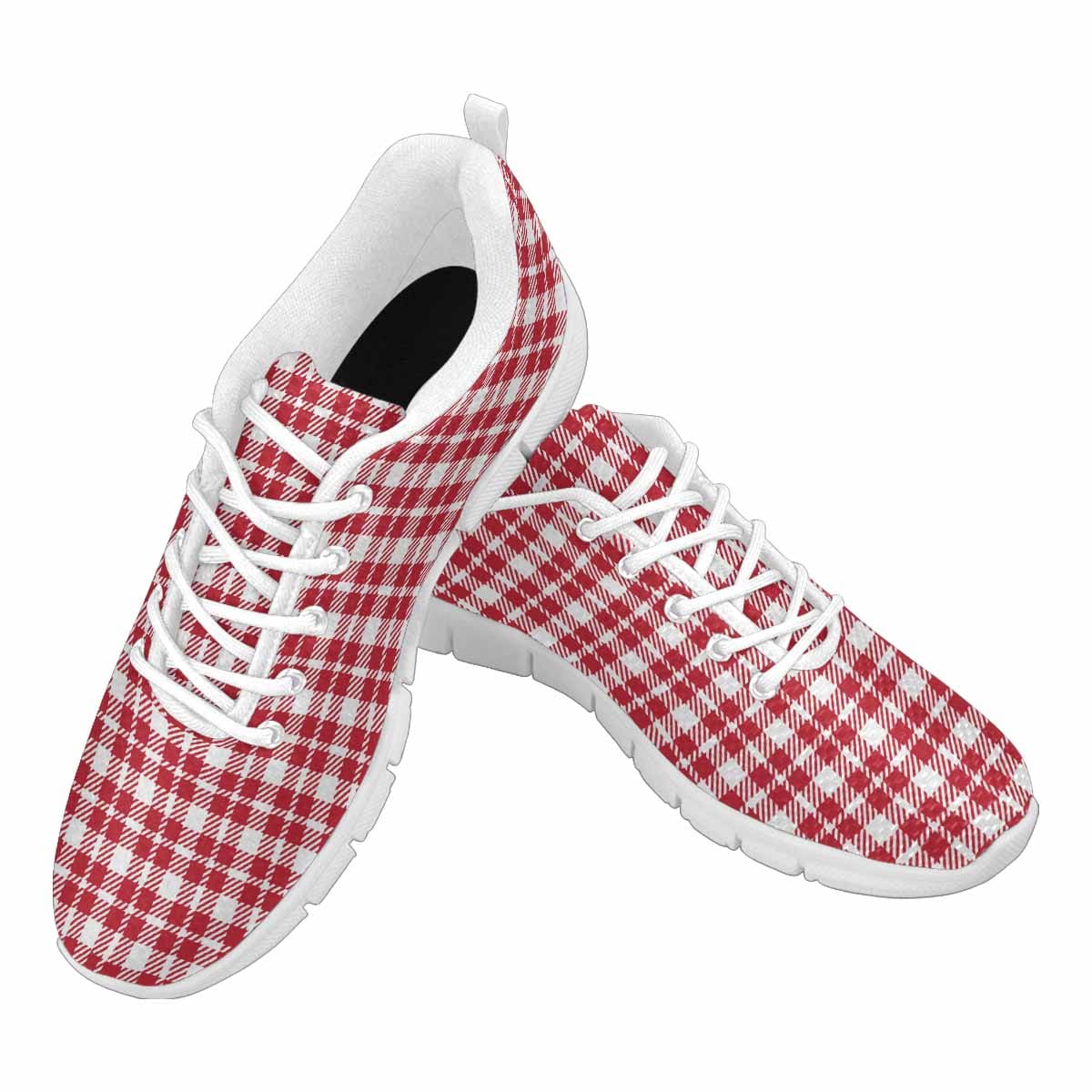 Sneakers voor heren, Buffalo Plaid Rood en Wit - Hardloopschoenen Dg861