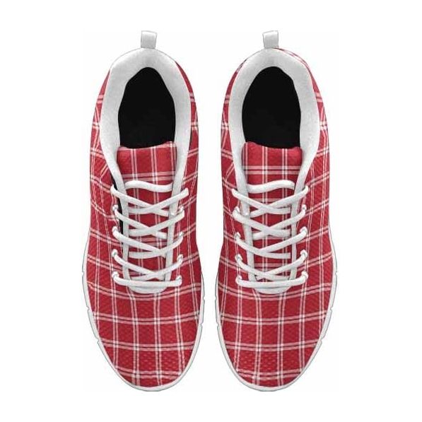 Sneakers For Men, Buffalo Plaid Red And White - Running Shoes Dg865