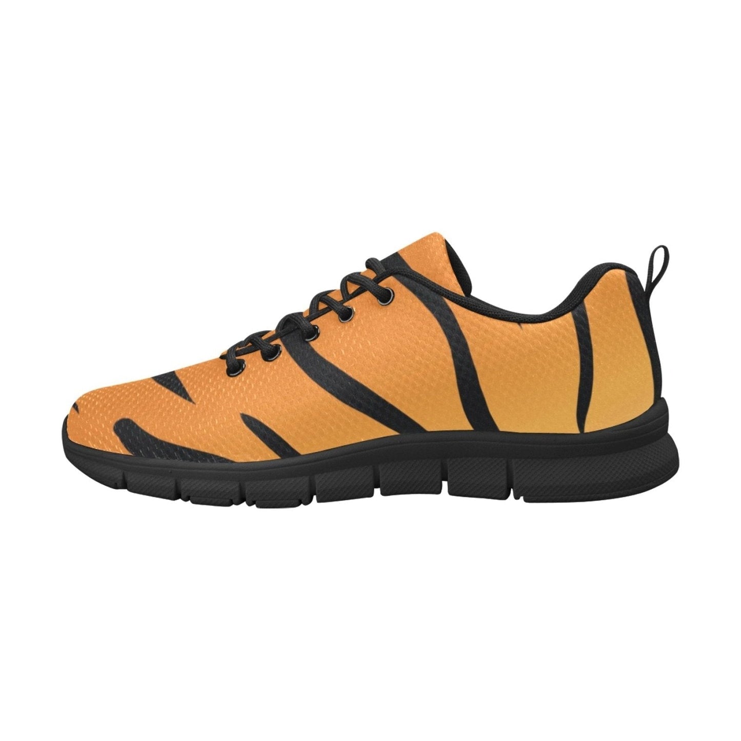 Sneakers For Women, Orange And Black Tiger Striped - Running Shoes