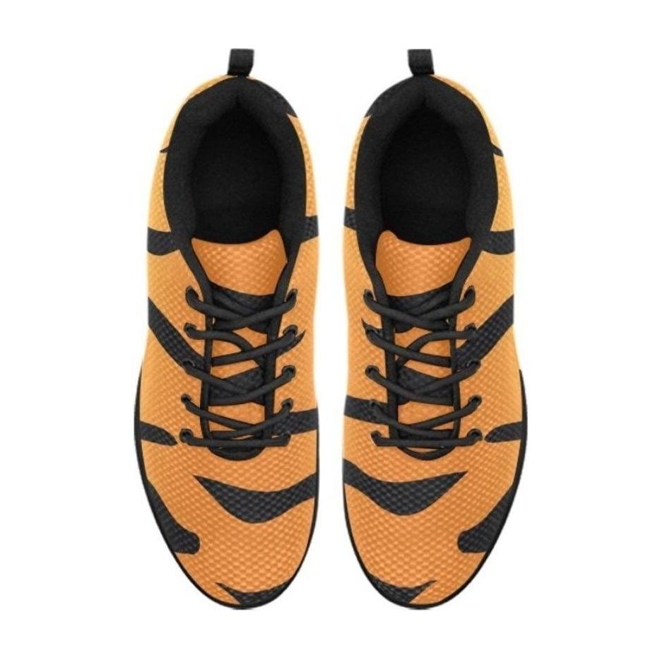 Sneakers For Women, Orange And Black Tiger Striped - Running Shoes