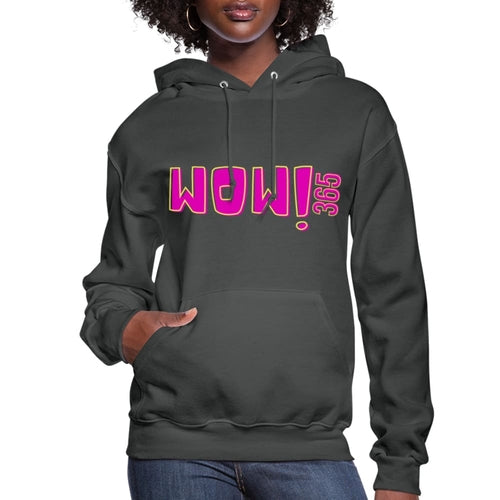 Dameshoodie - Pullover Sweatshirt met Capuchon - Roze Grafisch/wow 365