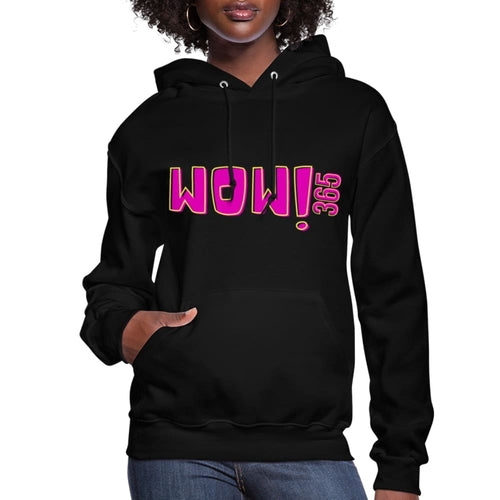 Dameshoodie - Pullover Sweatshirt met Capuchon - Roze Grafisch/wow 365