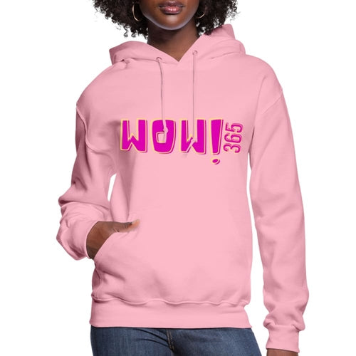 Dameshoodie - Pullover Sweatshirt met Capuchon - Roze Grafisch/wow 365