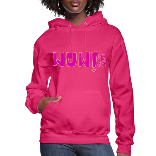 Dameshoodie - Pullover Sweatshirt met Capuchon - Roze Grafisch/wow 365