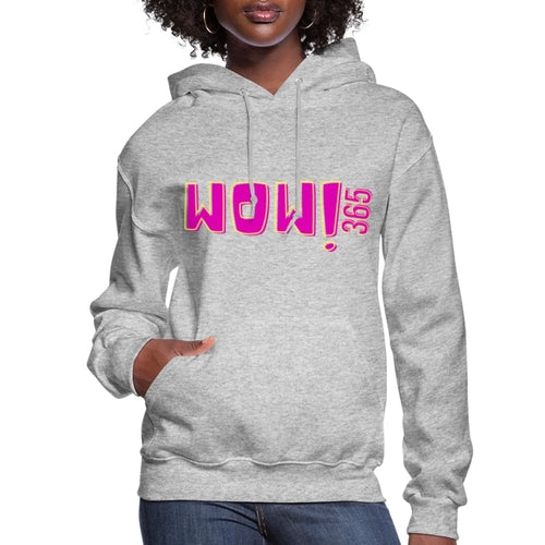 Dameshoodie - Pullover Sweatshirt met Capuchon - Roze Grafisch/wow 365