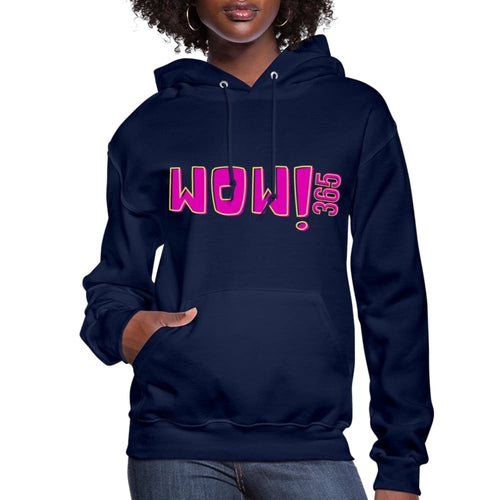 Dameshoodie - Pullover Sweatshirt met Capuchon - Roze Grafisch/wow 365