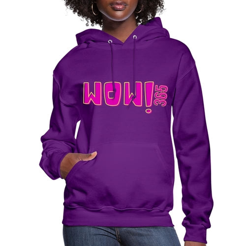 Dameshoodie - Pullover Sweatshirt met Capuchon - Roze Grafisch/wow 365