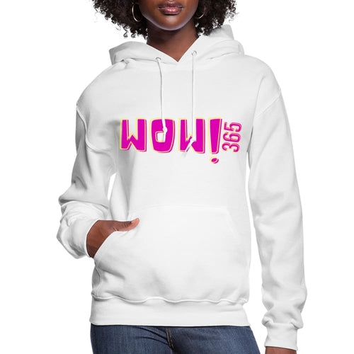 Dameshoodie - Pullover Sweatshirt met Capuchon - Roze Grafisch/wow 365