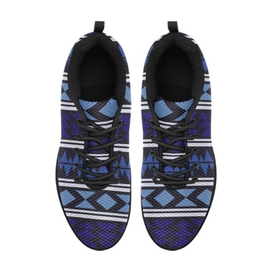 Womens Sneakers, Blue Aztec Print Running Shoes