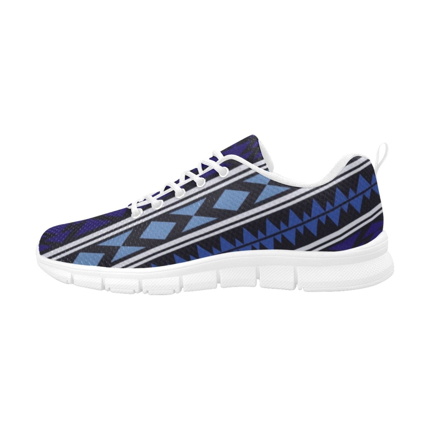 Womens Sneakers, Blue Aztec Print Running Shoes