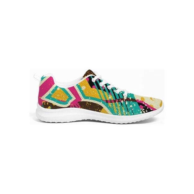 Womens Sneakers - Canvas Running Shoes, Multicolor Pop Print