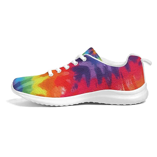 Damessneakers - Canvas hardloopschoenen, veelkleurige tie-dye print 