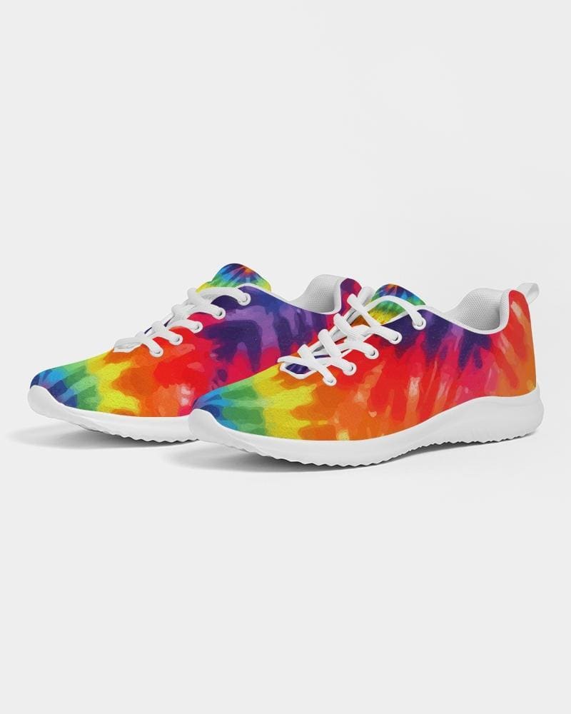 Damessneakers - Canvas hardloopschoenen, veelkleurige tie-dye print 