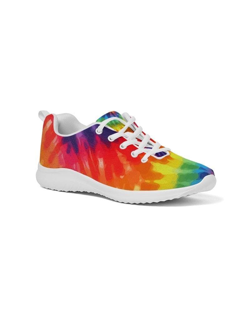 Damessneakers - Canvas hardloopschoenen, veelkleurige tie-dye print 