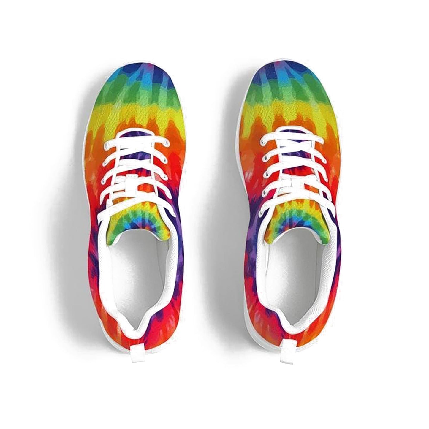 Damessneakers - Canvas hardloopschoenen, veelkleurige tie-dye print 