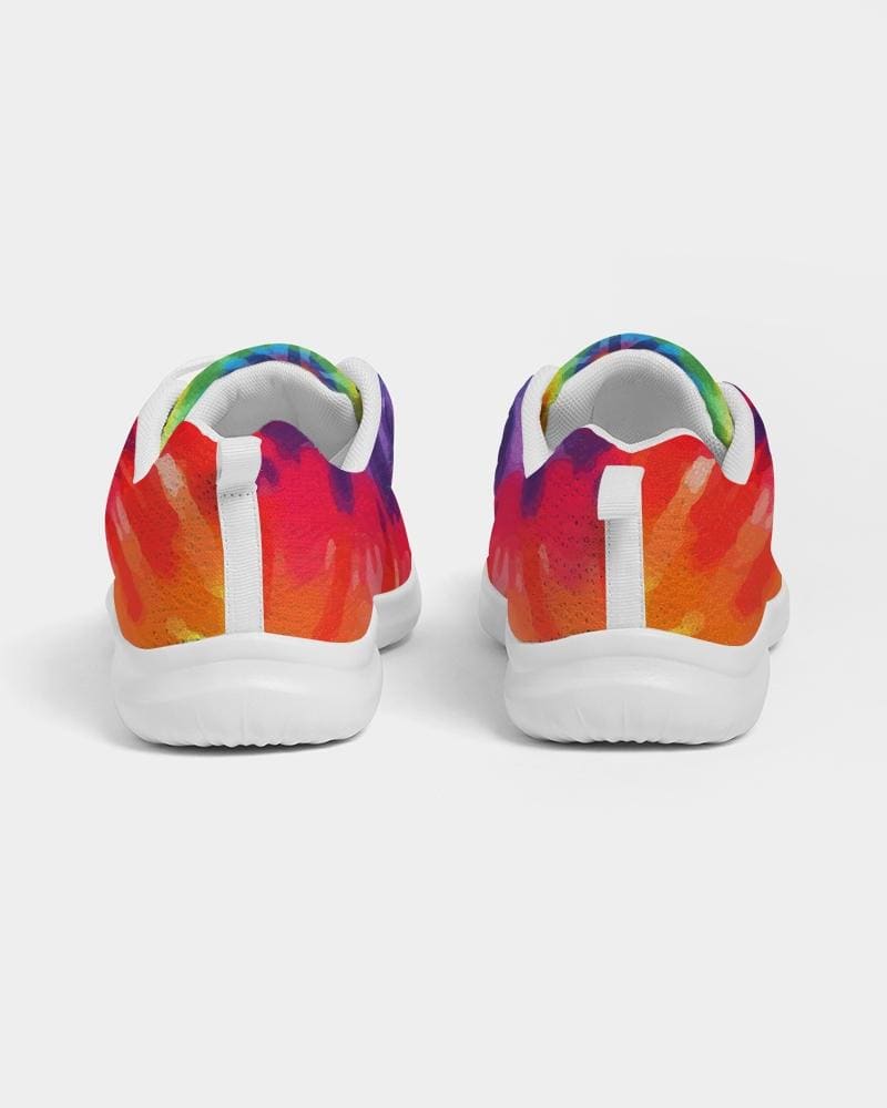 Damessneakers - Canvas hardloopschoenen, veelkleurige tie-dye print 