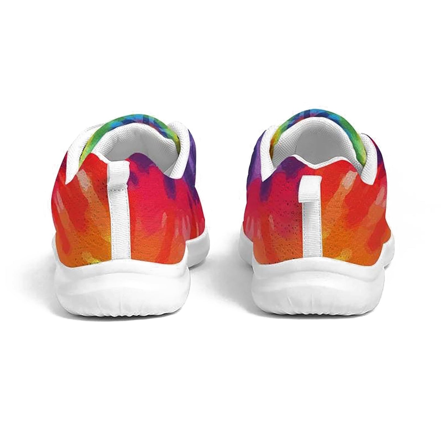 Damessneakers - Canvas hardloopschoenen, veelkleurige tie-dye print 