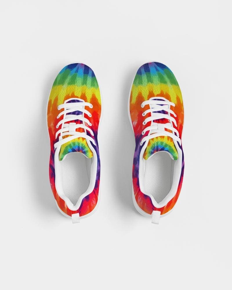 Damessneakers - Canvas hardloopschoenen, veelkleurige tie-dye print 