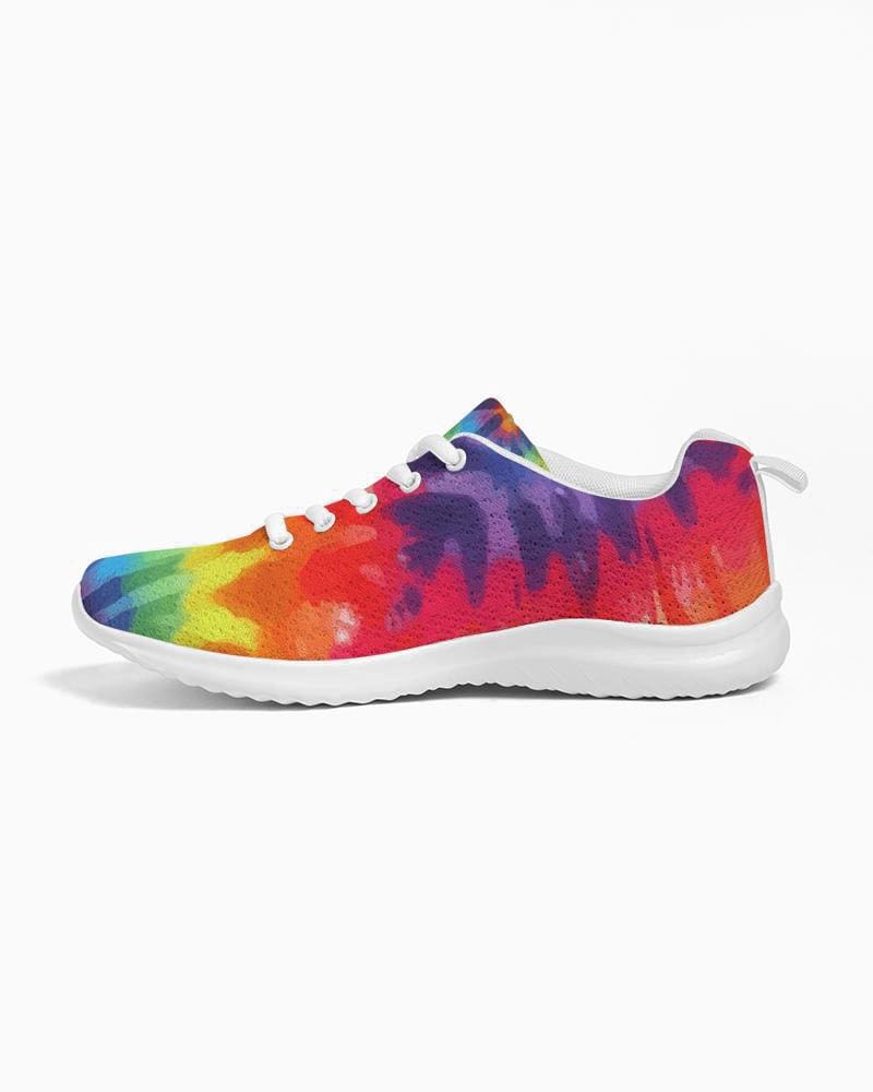 Damessneakers - Canvas hardloopschoenen, veelkleurige tie-dye print 