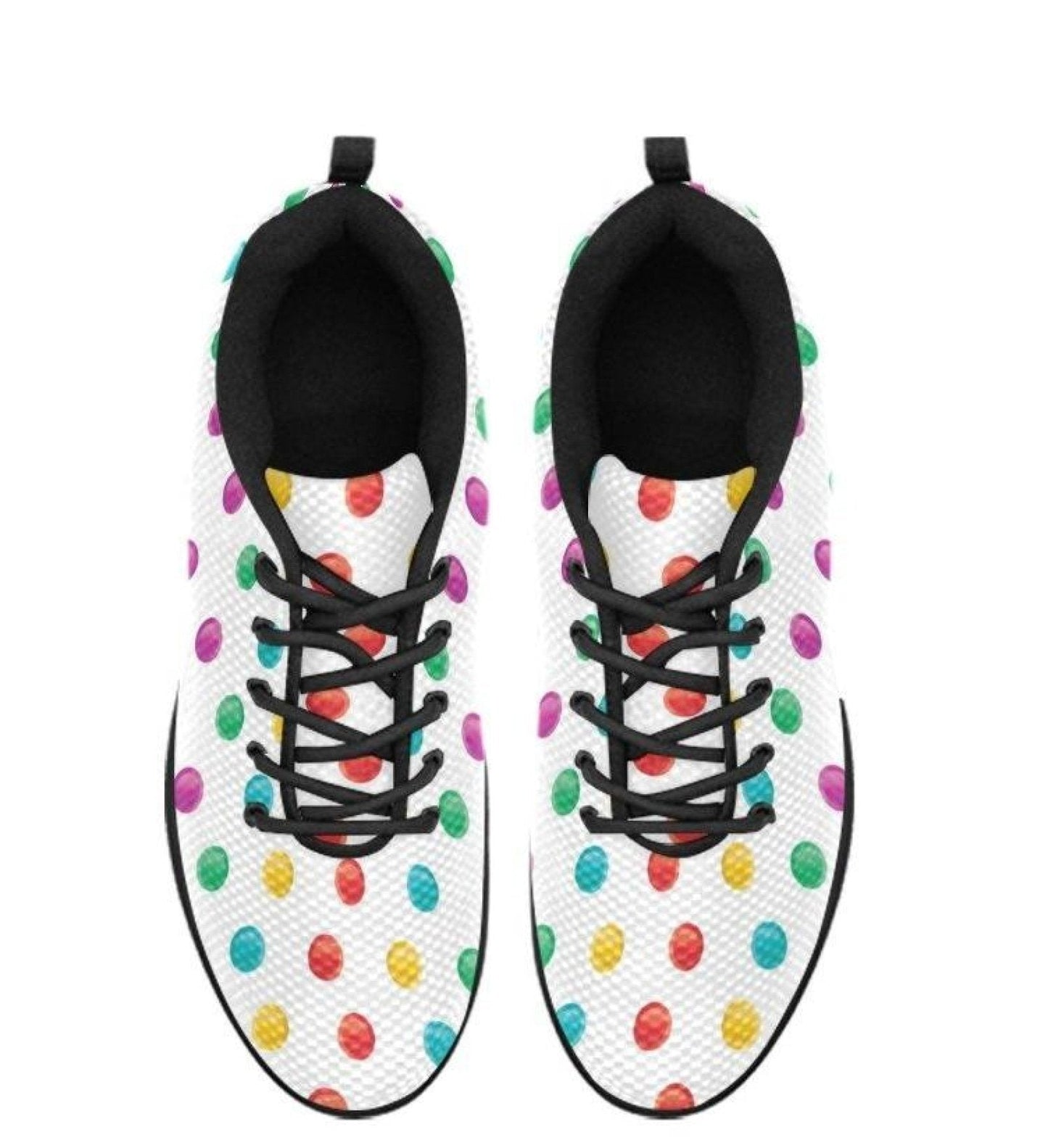 Womens Sneakers, Multicolor Polka Dot Print Running Shoes