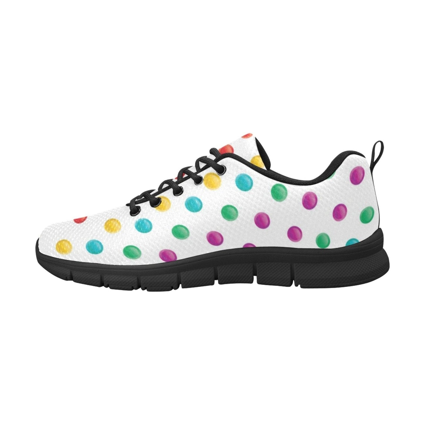 Womens Sneakers, Multicolor Polka Dot Print Running Shoes