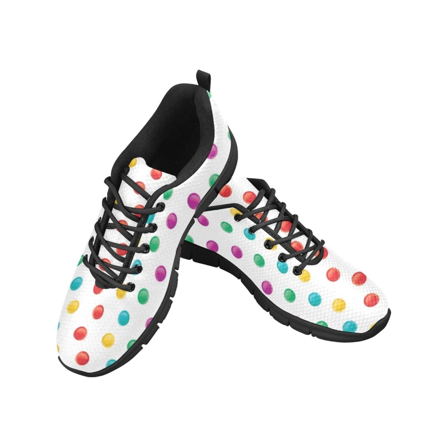 Womens Sneakers, Multicolor Polka Dot Print Running Shoes