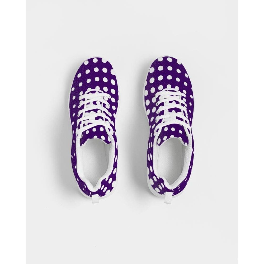 Womens Sneakers - Purple Polka Dot Canvas Sports Shoes / Running